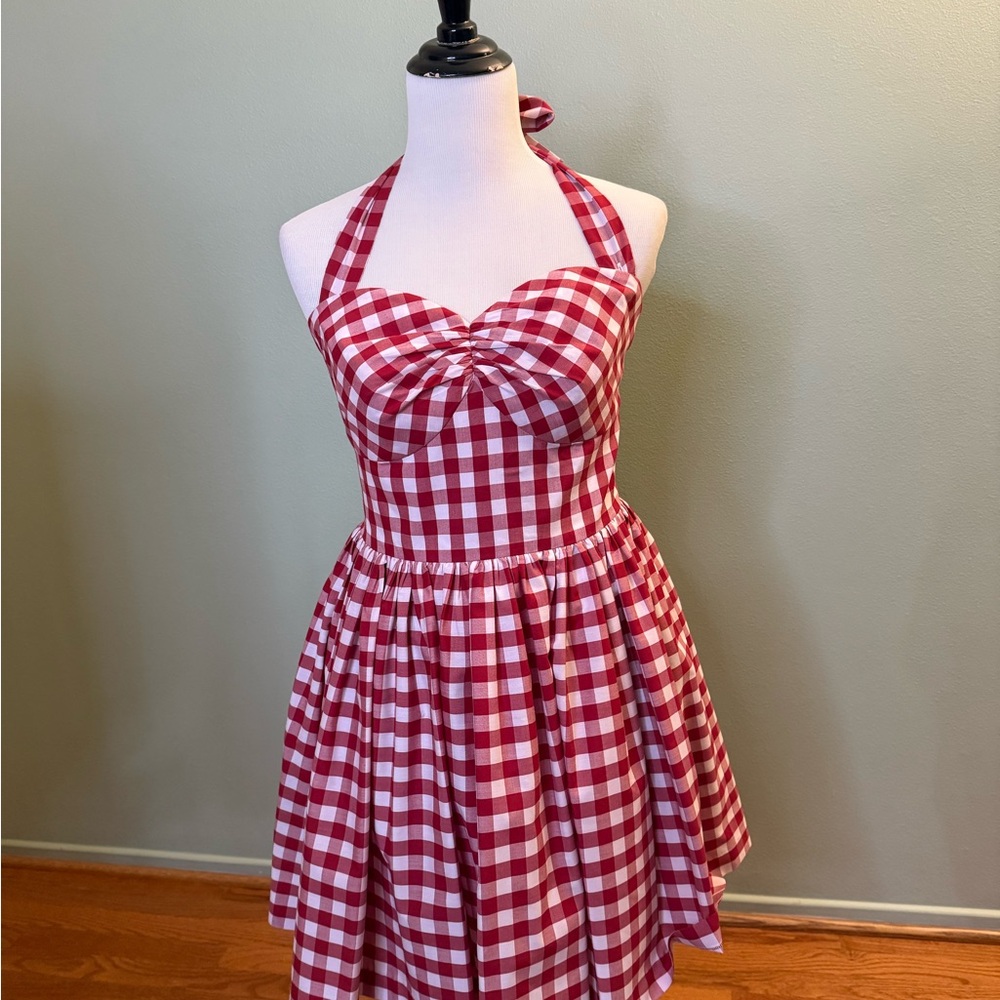 Red and White Gingham Dress xl